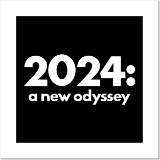 2024: A New Odyssey Retro Kubrick Scifi Vintage 2024 New Year Posters and Art